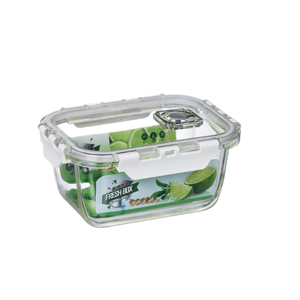 900ml Borosilicate Rectangle Glass Food Storage Container With Microwave, Freezer & Dishwasher Safe NFH-77329